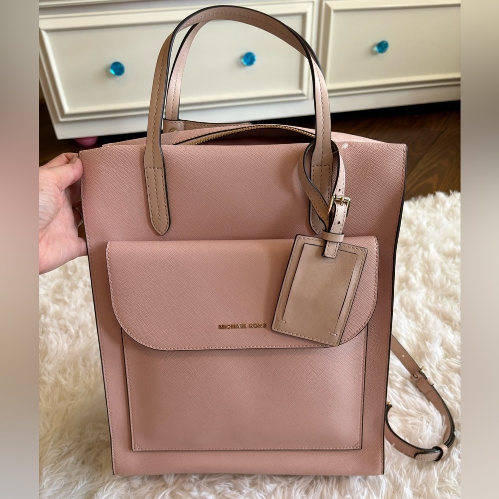 Michael Kors Blush Pink Penny Multi Commuter Backpack with laptop case